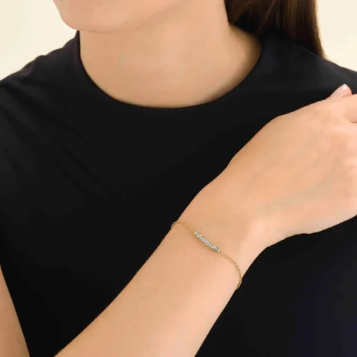 Rosefield 5 Stone Bracelet Blue Online