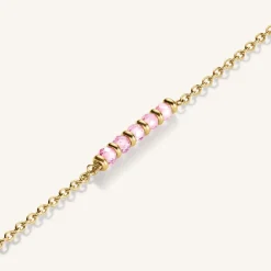 Rosefield 5 Stone Bracelet Pink Discount