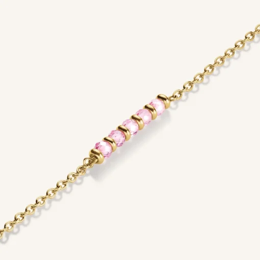 Rosefield 5 Stone Bracelet Pink Discount
