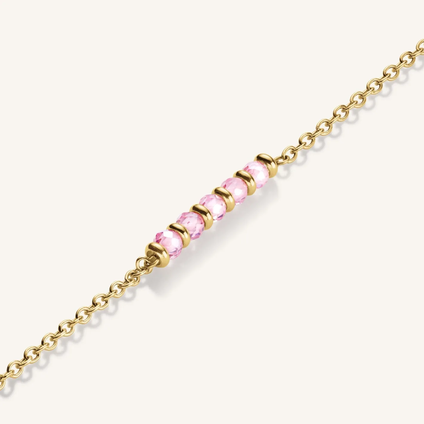 Rosefield 5 Stone Bracelet Pink Discount
