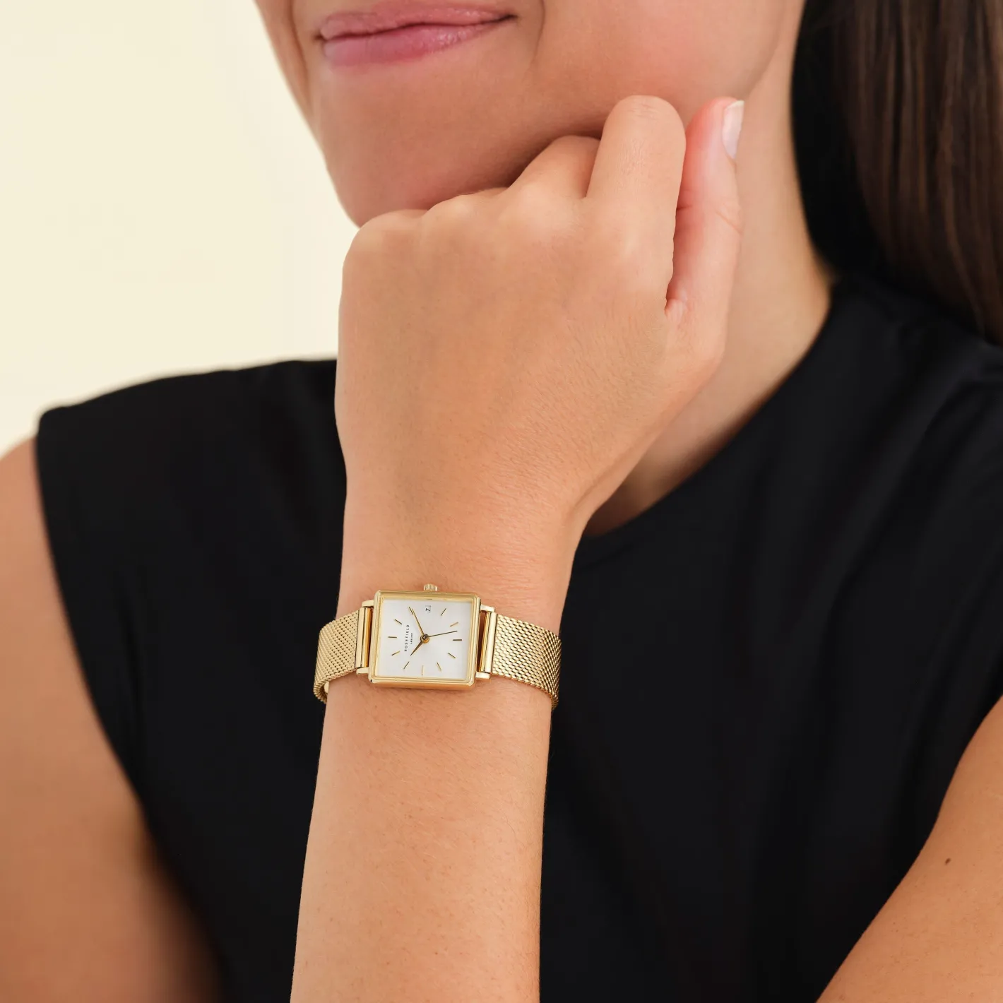 Rosefield Boxy XS Gold Mesh Online