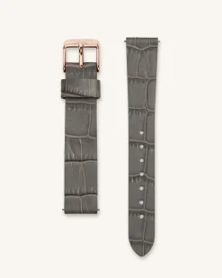 Rosefield Croco Grey Rose Gold Strap Clearance