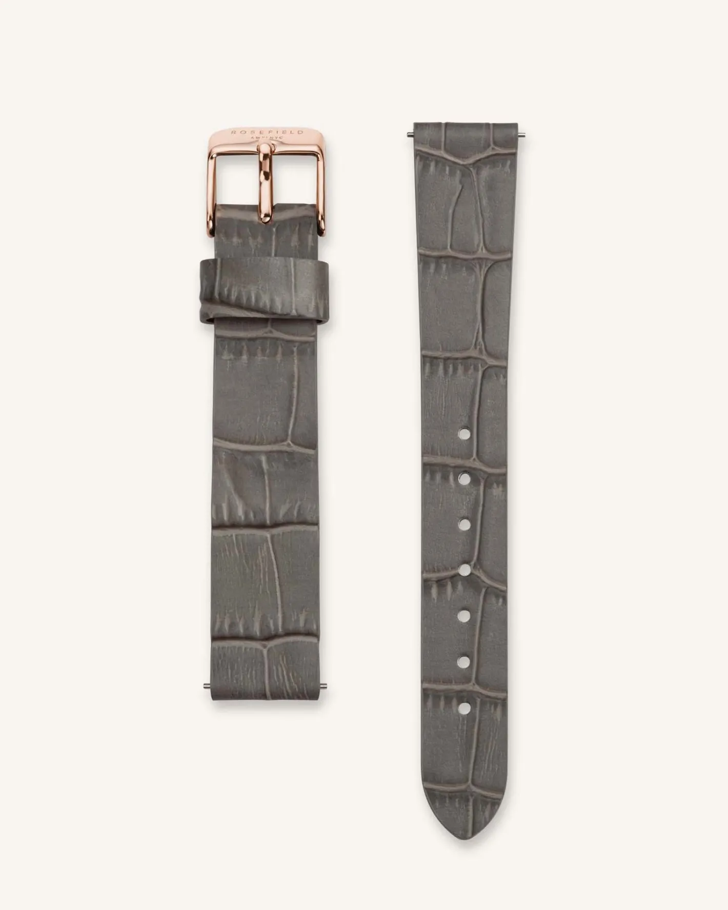 Rosefield Croco Grey Rose Gold Strap Clearance
