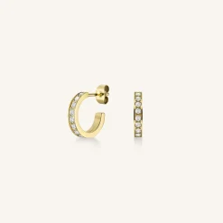 Rosefield Crystal Hoop Gold Fashion