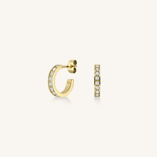 Rosefield Crystal Hoop Gold Fashion