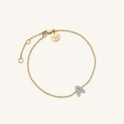 Rosefield Crystal Letter A Bracelet Sale