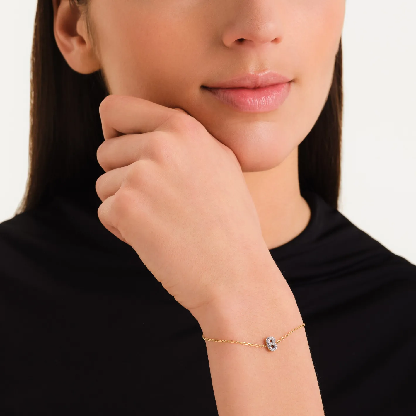 Rosefield Crystal Letter B Bracelet Clearance