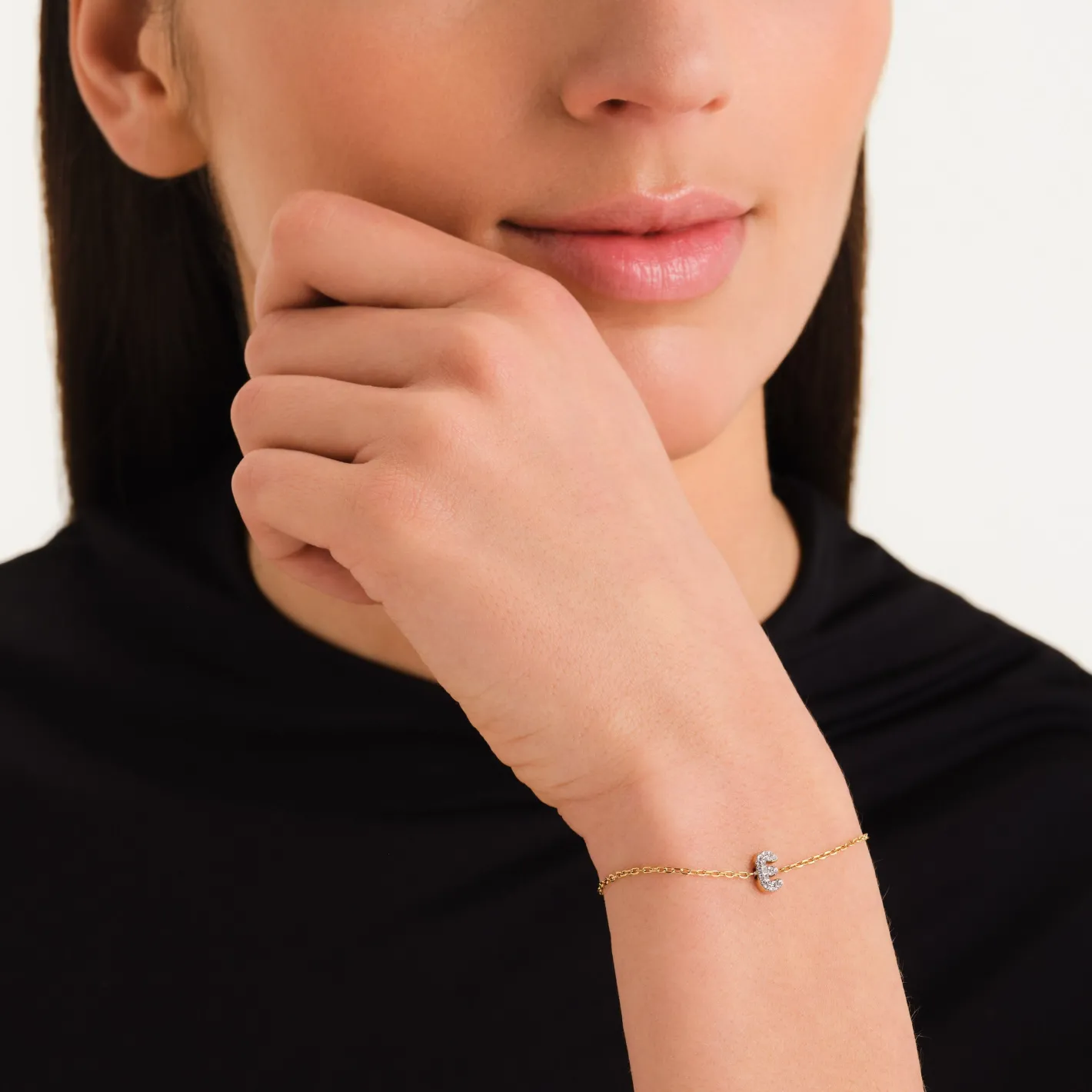 Rosefield Crystal Letter E Bracelet Sale