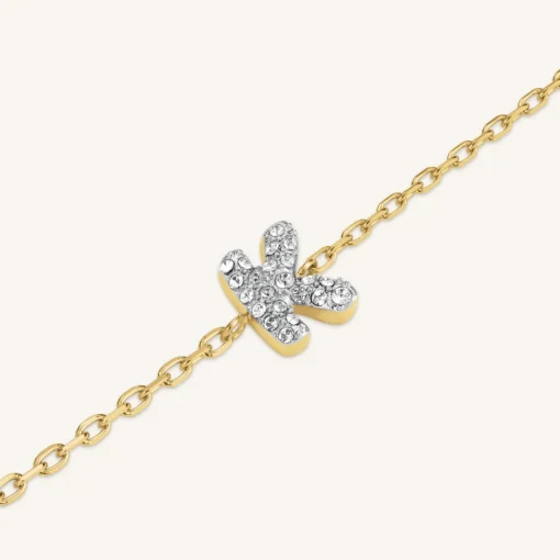 Rosefield Crystal Letter K Bracelet Outlet