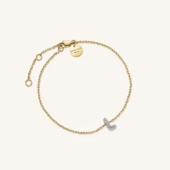 Rosefield Crystal Letter L Bracelet Outlet