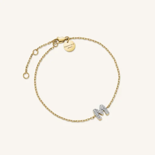 Rosefield Crystal Letter M Bracelet Discount