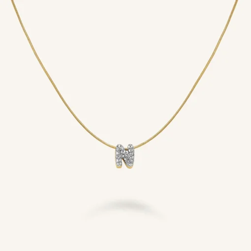 Rosefield Crystal Letter N Necklace Fashion