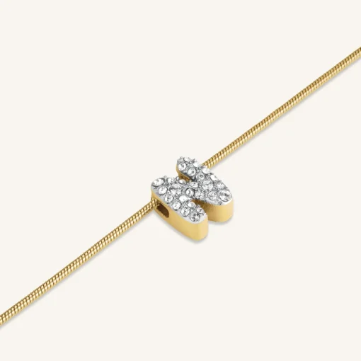 Rosefield Crystal Letter N Necklace Fashion