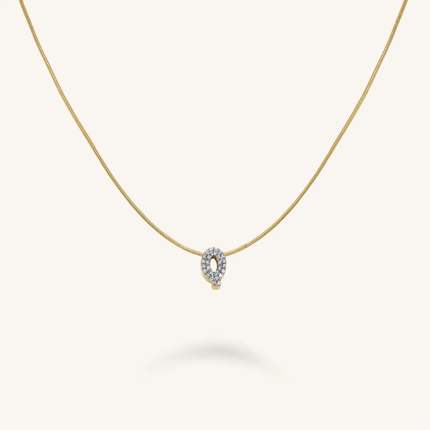 Rosefield Crystal Letter Q Necklace Discount