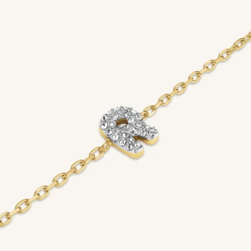 Rosefield Crystal Letter R Bracelet Clearance
