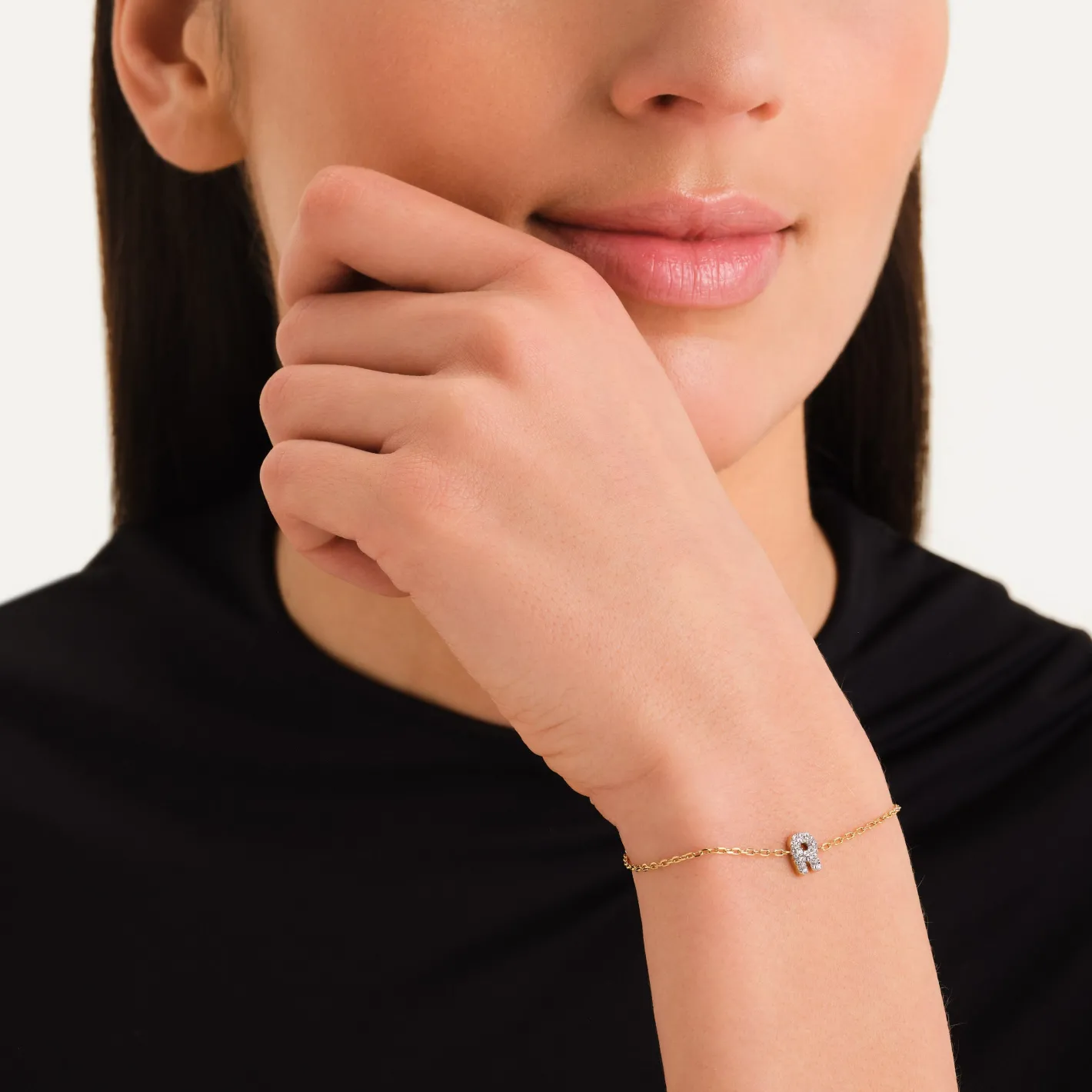 Rosefield Crystal Letter R Bracelet Clearance