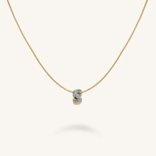Rosefield Crystal Letter S Necklace New