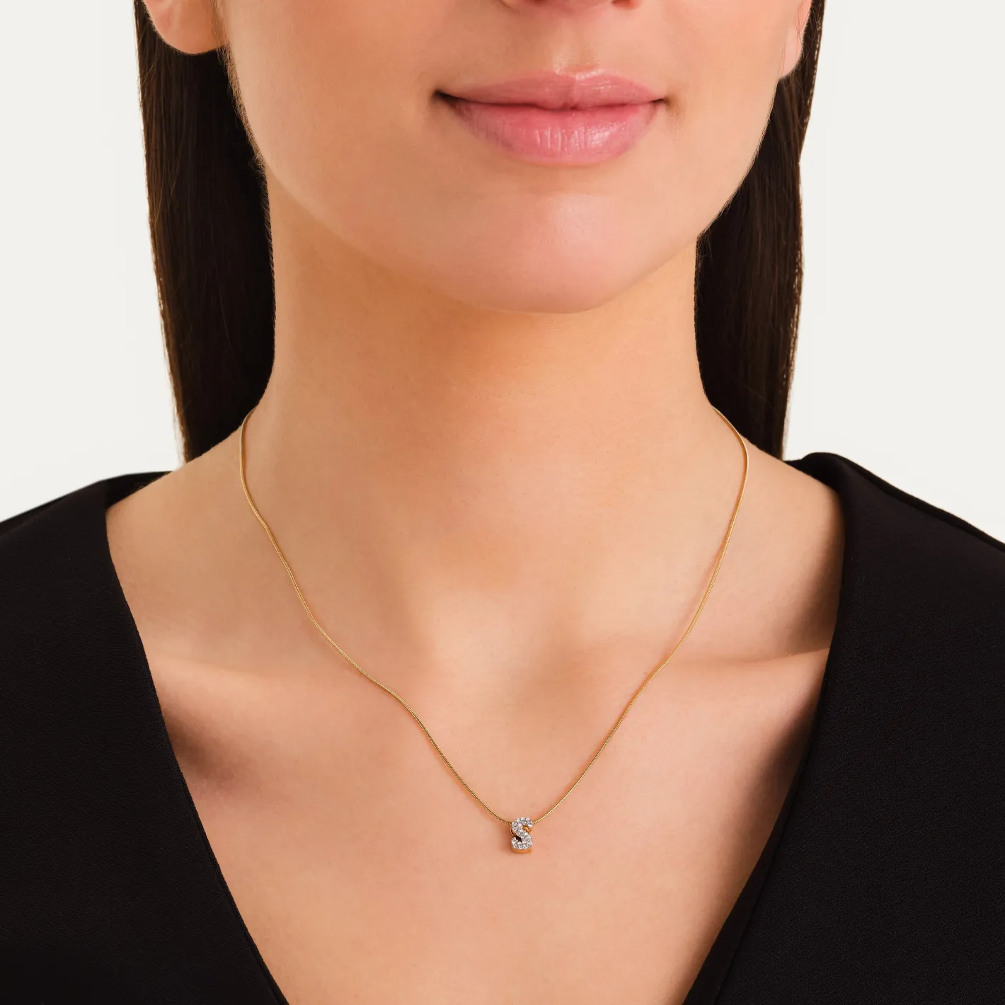 Rosefield Crystal Letter S Necklace New