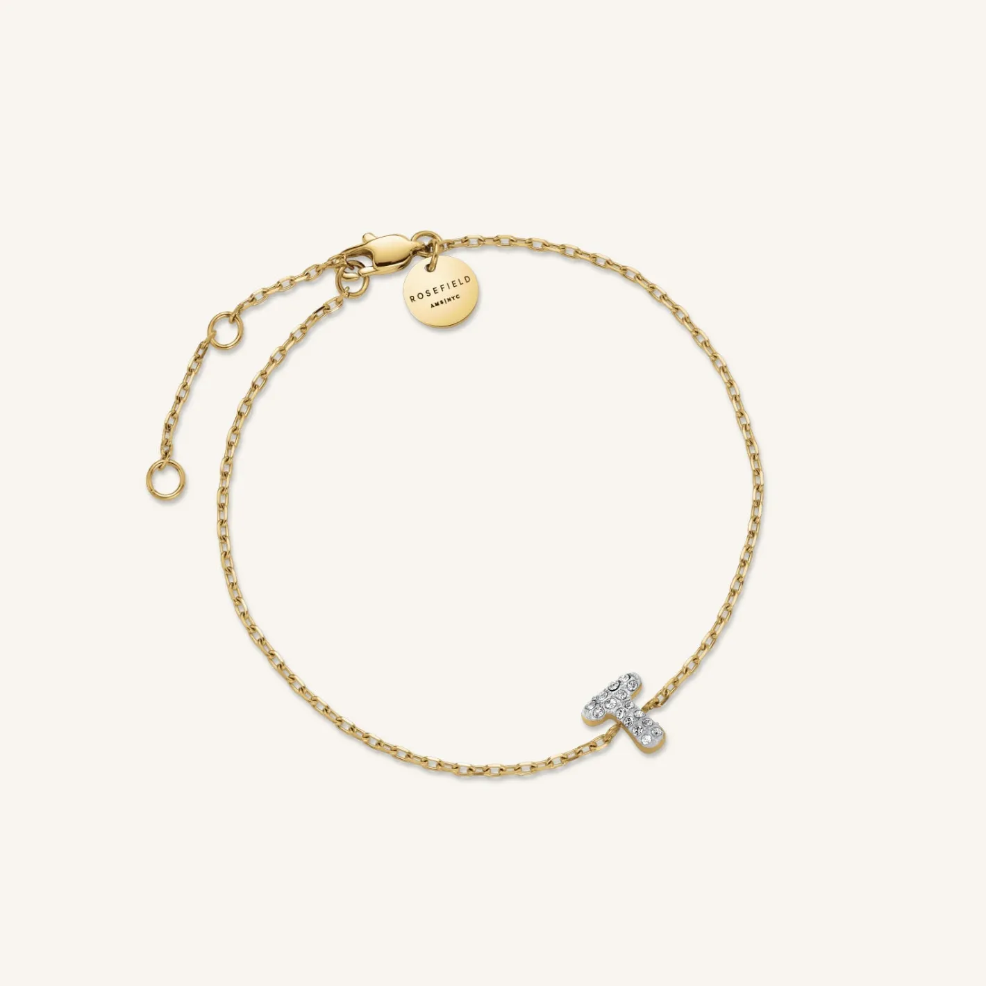 Rosefield Crystal Letter T Bracelet Sale