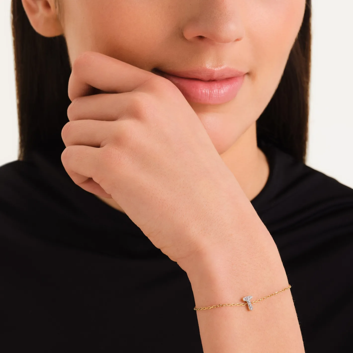 Rosefield Crystal Letter T Bracelet Sale