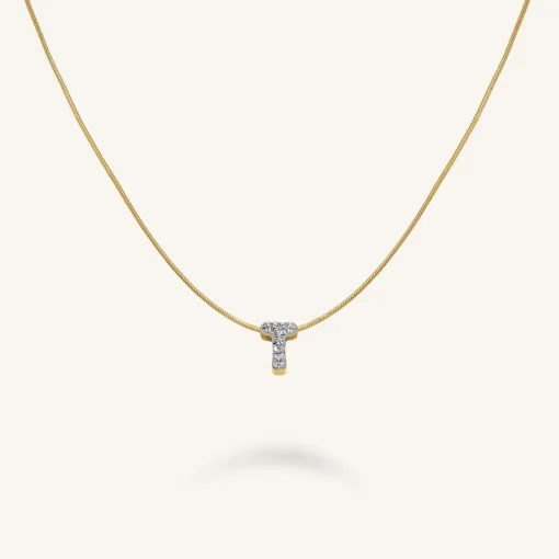 Rosefield Crystal Letter T Necklace Fashion