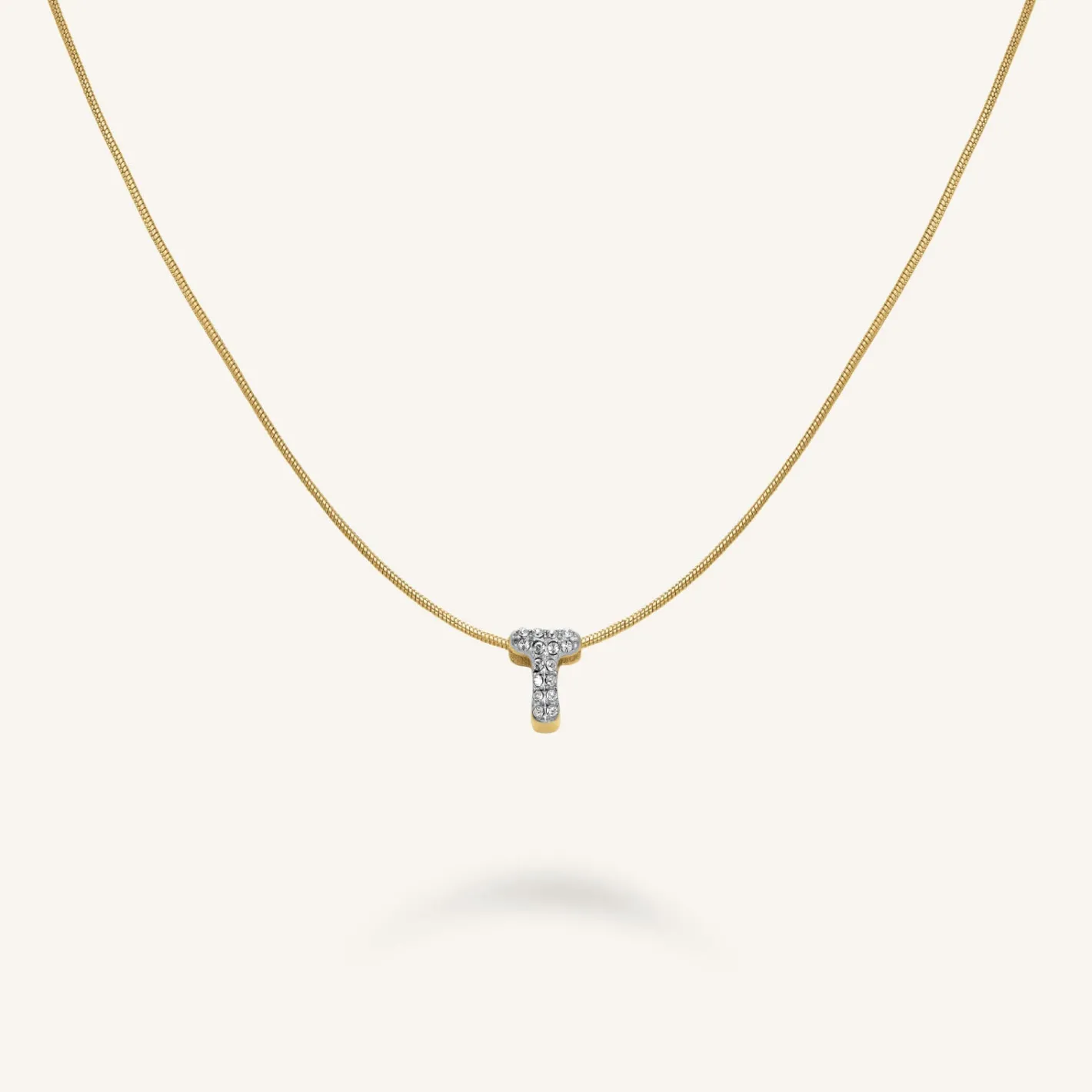 Rosefield Crystal Letter T Necklace Fashion