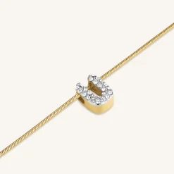 Rosefield Crystal Letter U Necklace Outlet