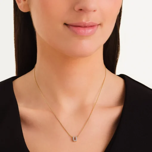 Rosefield Crystal Letter U Necklace Outlet