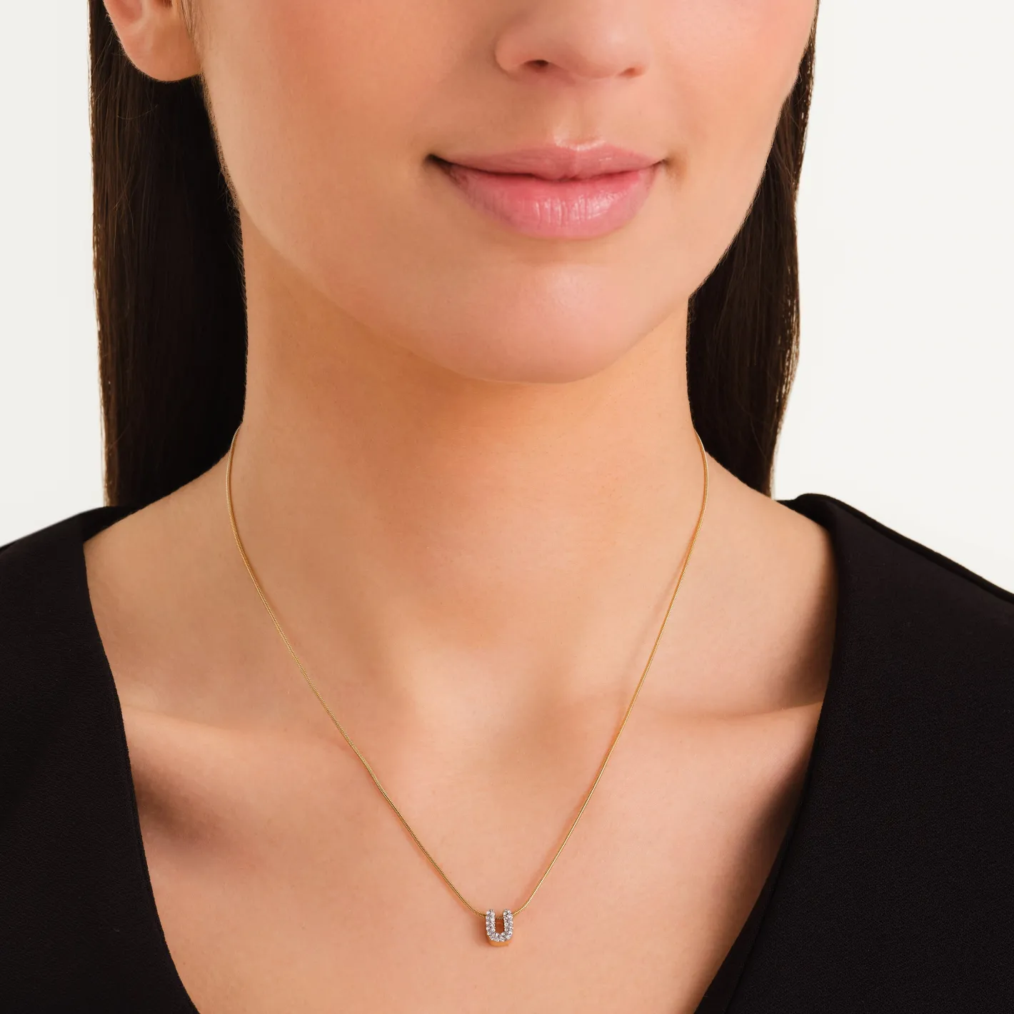 Rosefield Crystal Letter U Necklace Outlet