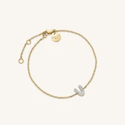 Rosefield Crystal Letter V Bracelet Outlet