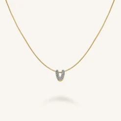 Rosefield Crystal Letter V Necklace Discount