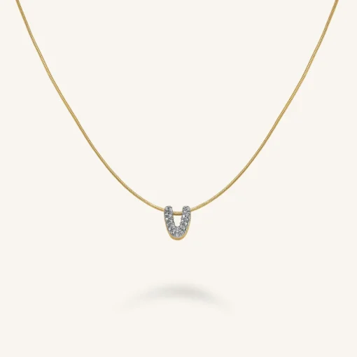 Rosefield Crystal Letter V Necklace Discount