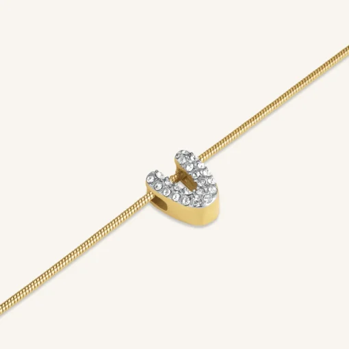 Rosefield Crystal Letter V Necklace Discount