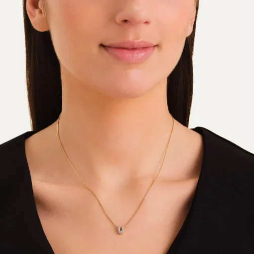 Rosefield Crystal Letter V Necklace Discount