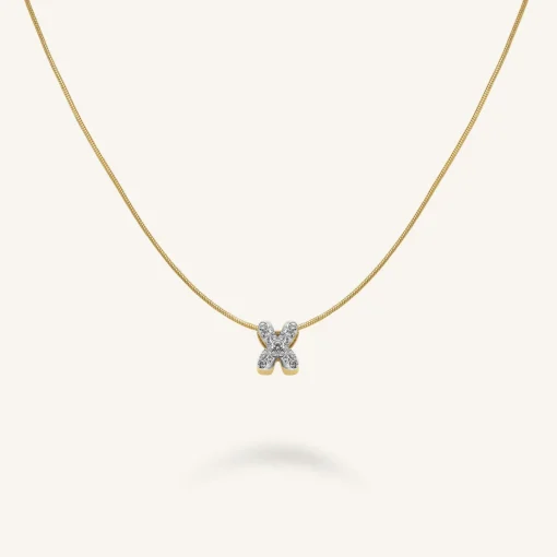 Rosefield Crystal Letter X Necklace New