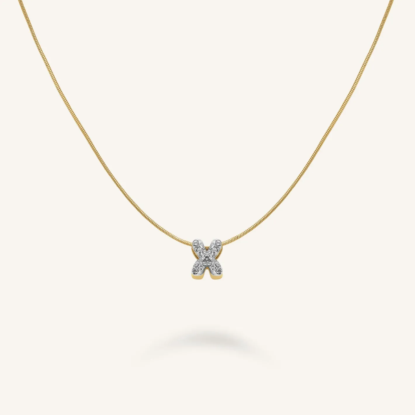 Rosefield Crystal Letter X Necklace New