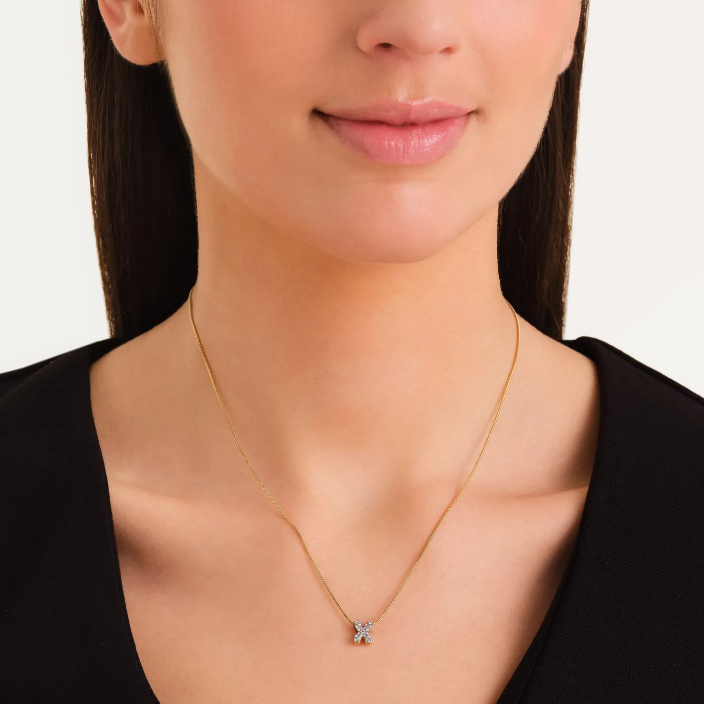 Rosefield Crystal Letter X Necklace New