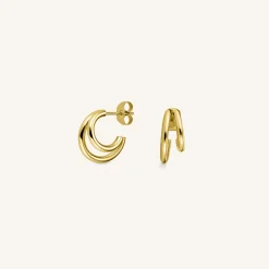 Rosefield Double Hoop Gold New