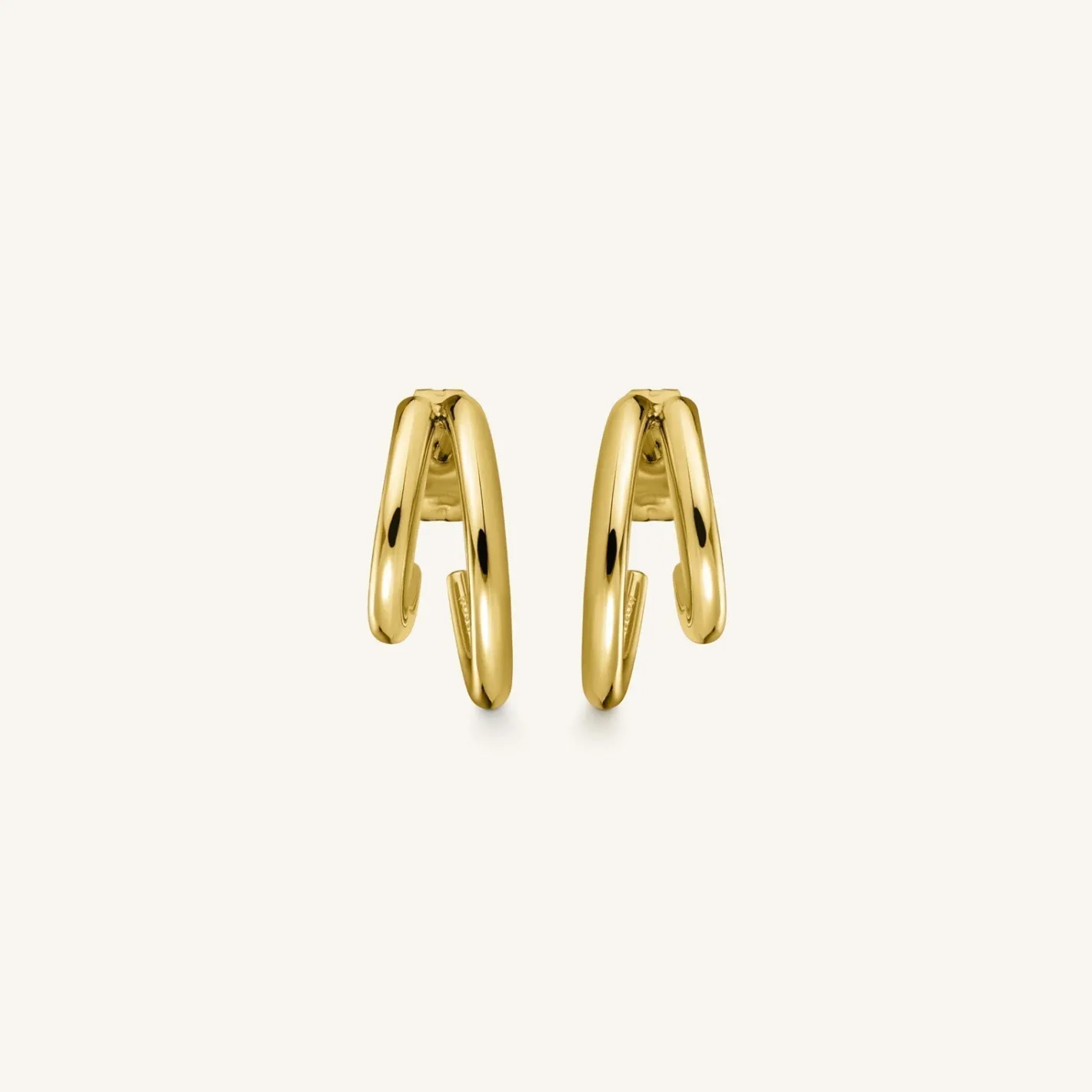 Rosefield Double Hoop Gold New