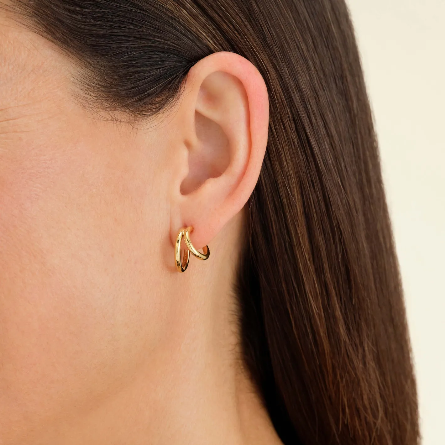Rosefield Double Hoop Gold New
