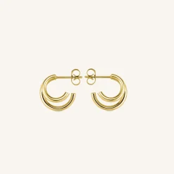 Rosefield Double Hoop Gold New