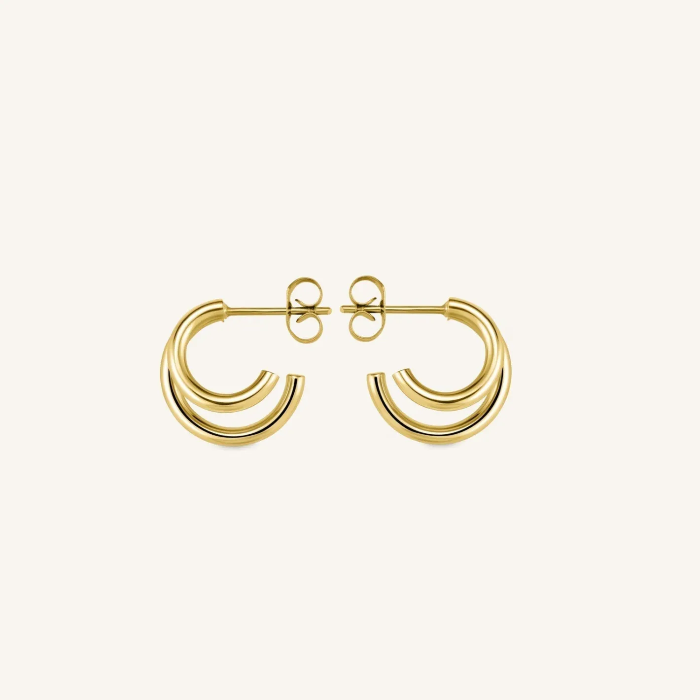 Rosefield Double Hoop Gold New