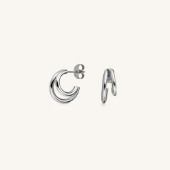 Rosefield Double Hoop Silver Online