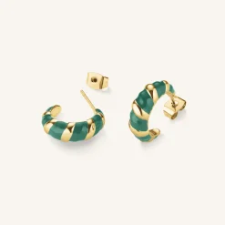 Rosefield Emerald Croissant Hoops Hot
