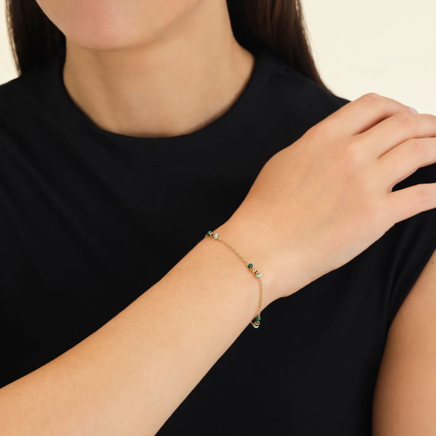 Rosefield Emerald Dotted Bracelet Clearance