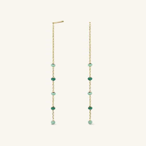 Rosefield Emerald Dotted Threader Earrings Discount
