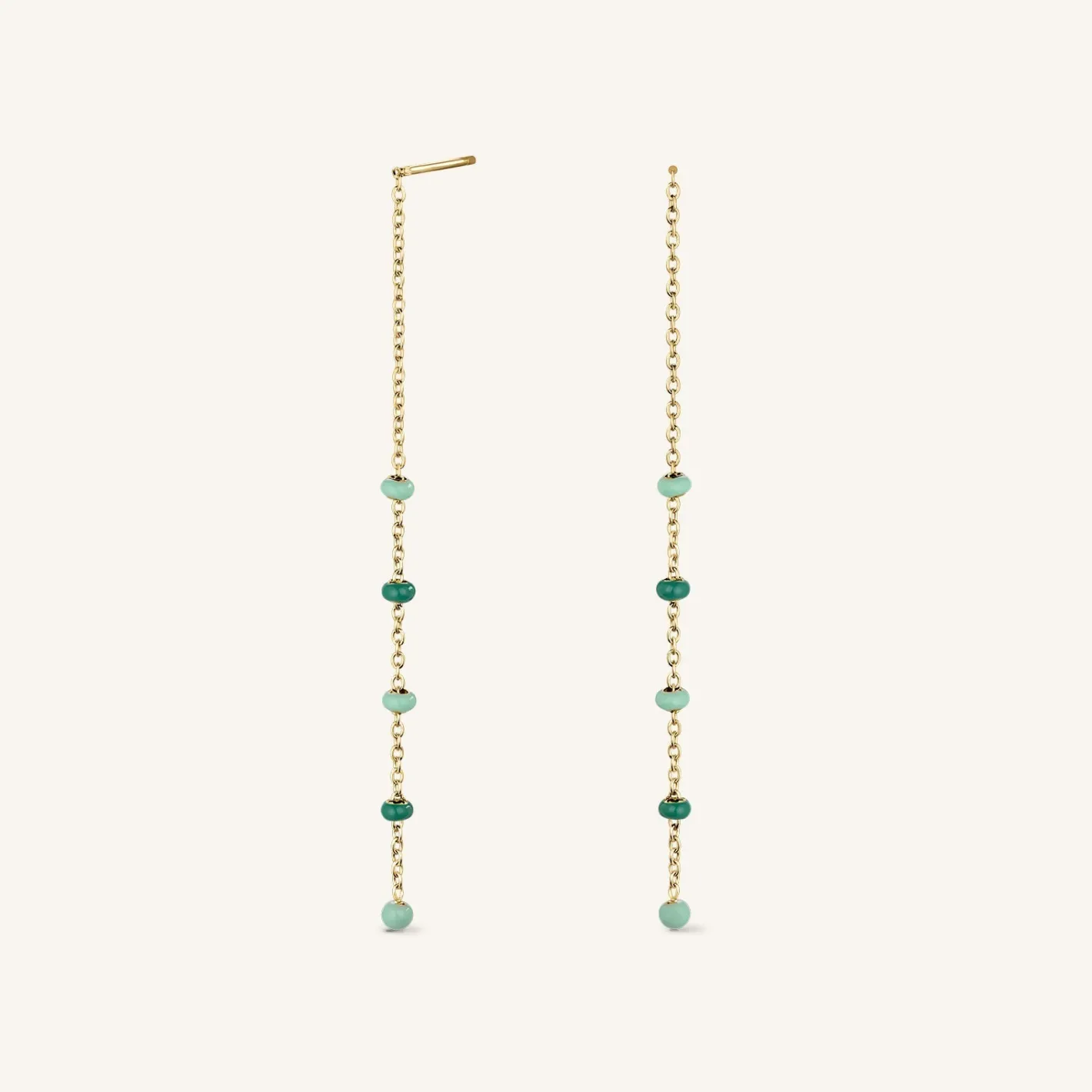 Rosefield Emerald Dotted Threader Earrings Discount
