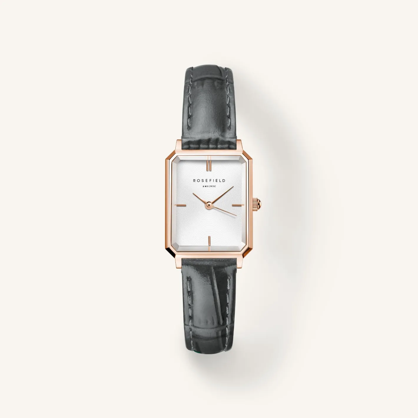Rosefield Grey Leather Strap Outlet