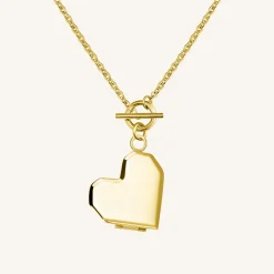 Rosefield Heart Locket Gold New
