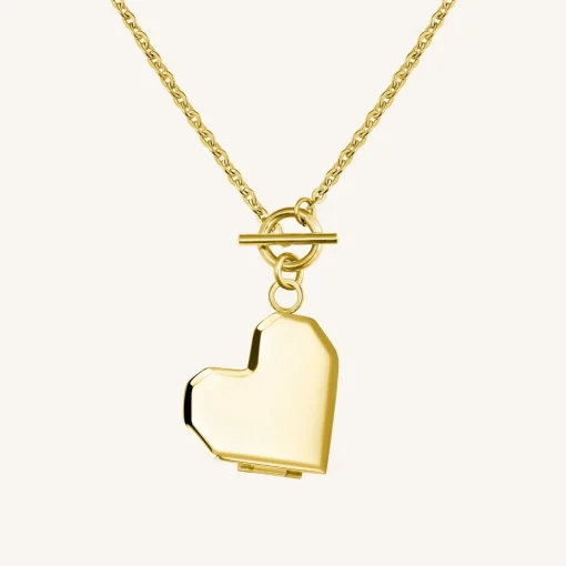 Rosefield Heart Locket Gold New